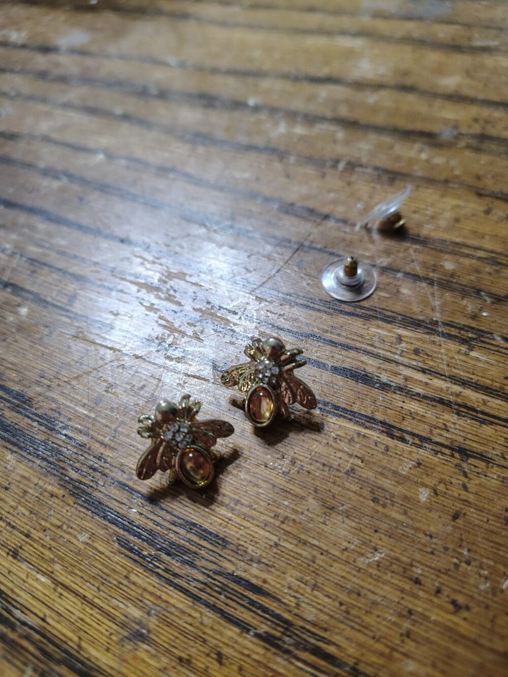 Bee Earrings with Gold Glass Center - Picture 6 of 6
